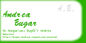 andrea bugar business card